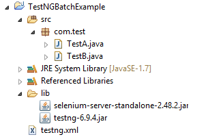 TestNg Batch File project structure